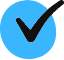Blue checkmark icon symbolizing verification or approval.